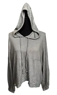 CHASER Womens Thermal L/S Drop Shoulder Pullover Hoodie M flax‎