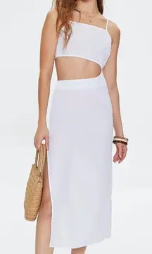 White Cutout MIDI Dress