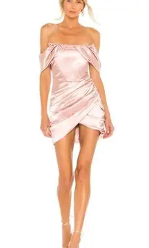 superdown  Aurora Corset Mini Dress Blush Pink Satin Revolve Womens Size XS New