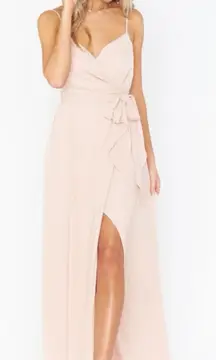 Show Me‎ Your Mumu Liz Maxi Dress Strappy Wrap Dusty Blush Crisp Pink NWT S