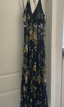 Navy Blue Floral VICI Dress