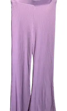 Show Me Your Mumu Lavender Ribbed Knit Flare Pants S USA