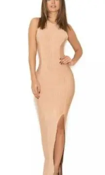 House Of CB Womens Sz S Laverle Nude Bandage Maxi Dress