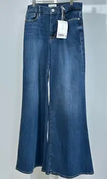 FRAME Le Palazzo High Rise Wide Leg Jeans Women’s 30/34 Blue Denim NWT long