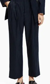 Scotch & Soda‎ Pinstripe Pleated Boyfriend Pants Size 27 Navy Blue