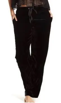 Sam Edelman Black Velvet Lounge Pants Size Small Comfy Loungewear