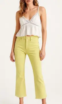 ZARA High Rise Cropped Flare Jeans Yellow Women Size‎ 8 Mex 30 Eur 40 NWT