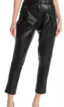 BLANKNYC Belted Paperbag Waist Vegan Leather‎ Pants