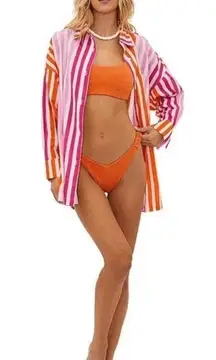 Beach Riot Alexa Top Sunset Stripes Swim Suit Coverup Size L/XL Beach Vacation