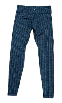 Lululemon Wunder Under Leggings Black/Blue Zig Zag Pattern‎