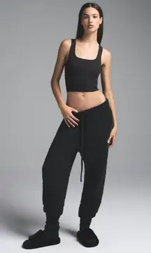 SKIMS COZY KNIT UNISEX JOGGER ONYX BLACK SIZE SMALL / MEDIUM