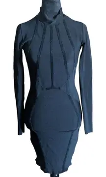Marciano Y2K Black Bandage Turtleneck Dress, Size S