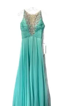Rachel Allan Green Formal Size 0 Aqua