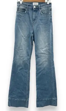 Current/Elliott Light Wash High Rise Wide Leg Cotton Blend Jeans Size‎ 28