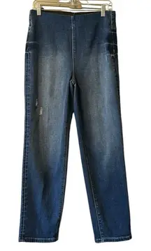 Risen Jeans Dark High Rise Straight Leg Size Medium Modern Preppy Designer City‎