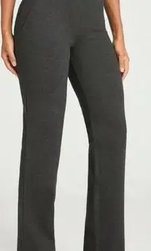 Betabrand Gray Yoga Pants High Waisted Pull-on Straight Leg Work Wear Comfort