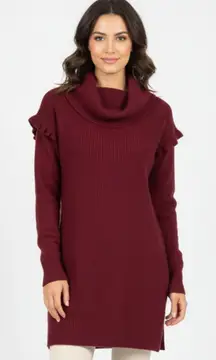 Design History 100% Cashmere Burgundy Red Drape Cowl Neck Vintage Sweater S