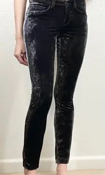 NWOT Cambio Lea Navy Crushed Velvet Skinny Pants