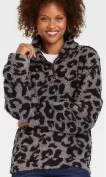 Cheetah Print Faux Fur Sweater