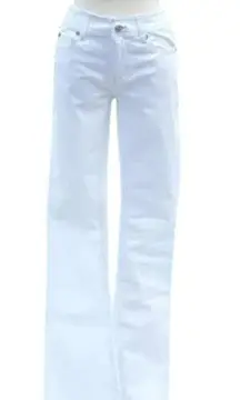 Cache White Boot Cut Stretch Denim Jean Pant Metallic Embellished Pocket $98 NWT