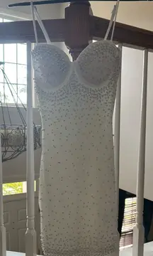 white diamonds and pearls hoco dress