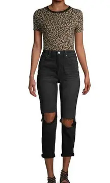 No Boundaries Black High Rise Distressed Skinny Jean with Knee Rips Size 9