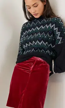 NWT $118  Raspberry Montie Velvet Mini Skirt 8