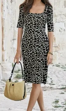 Peruvian Connection Serengeti Sheath Dress in Black Sz M