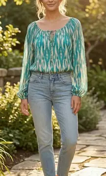 Michael Kors Top Striped Drop Waist Blouse