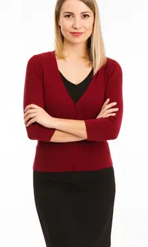 Hillard and Hanson Long Sleeve Button Up Sweater Medium