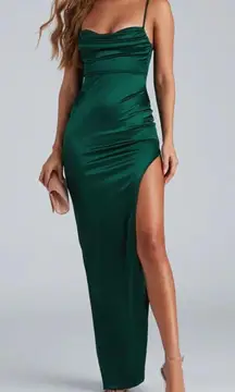 Windsor Green High Slit Bodycon Dress