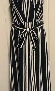 H & M Strapless Striped Jumpsuit
