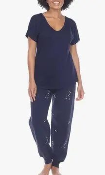 Honeydew Ladies' 2 Piece Embroidered Lounge Set moon & stars