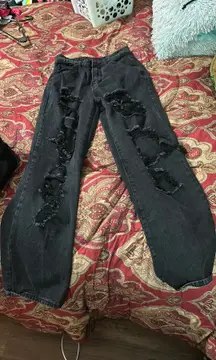 Black Distressed Jeans