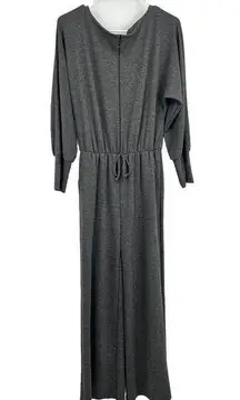 Soft Surroundings Women's XS Gray Jumpsuit Knit Wide Leg Stretch Elastic Waist
