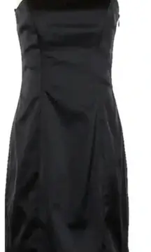 Betsey Johnson Timeless Black Whimsigoth Ruffle Back Satin Cocktail Dress Size 2