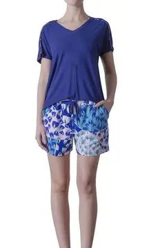 Natori N  STUDIO Pj Set Size Small Shorts & T-Shirt Soft Feel Side Pockets New