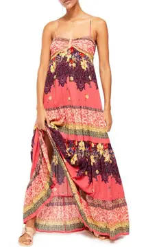 Free People Boho Give‎ A Little Sleeveless Maxi Dress In Raspberry Size Medium