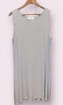 Renee C. Porsche Knit Swing Dress in white and black stripes- size 3XL