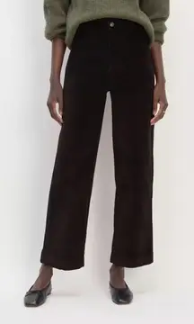 Everlane The Corduroy Wide Leg Pant in Black Size 6 NWT