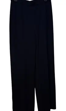 St. John Collection Navy Blue Wool Knit High Rise Wide Leg Pants Size 8 Medium