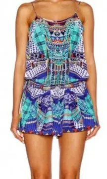 Camilla Divinity Dance Shoestring Playsuit Shorts Romper Blue Size XS Preowned