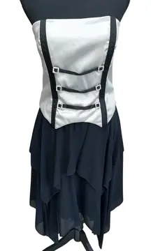 Vintage Jessica McClintock Formal Prom Dress Size‎ 10 Black & Grey Made In USA