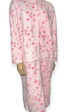 PINK women’s hooded zip-up fleece onesie size L