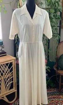 Vintage Carol Anderson Ivory Western Yoke Back Midi Maxi Dress