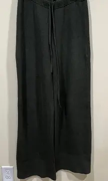 EUC JOSEPH  Size XS Cotton Blend Light Cable Knit pants dark green wide leg