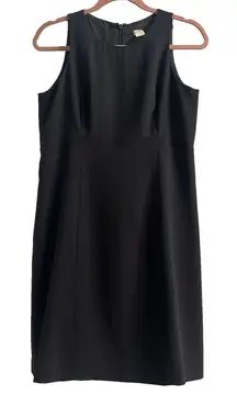 Vintage 90s Black Dress Knee Length Fit and Flare Work Career Size Small