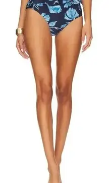 PatBO Nightflower High Waist Bikini Bottom in Indigo Large NWT‎ Womens Swimsuit