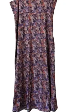 LuLaRoe Woman's Maxi Skirt Size 3XL Geometric Stretch Lightweight Modern Flowing