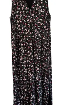 J. Jill Maxi Dress Floral Print Sleeveless‎ Casual Sundress Petite Small